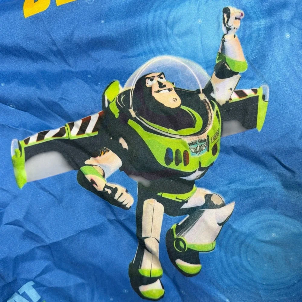 Disney Pixar Toy Story Twin Sheet Set Blue Woody Buzz Lightyear Rex Fitted Flat